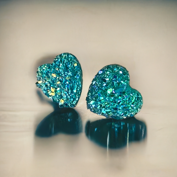 Brat Sparkle Hearts Hypoallergenic Earrings - Image 2