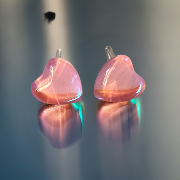 Brat Iridescent Hearts Hypoallergenic Earrings - Image 3