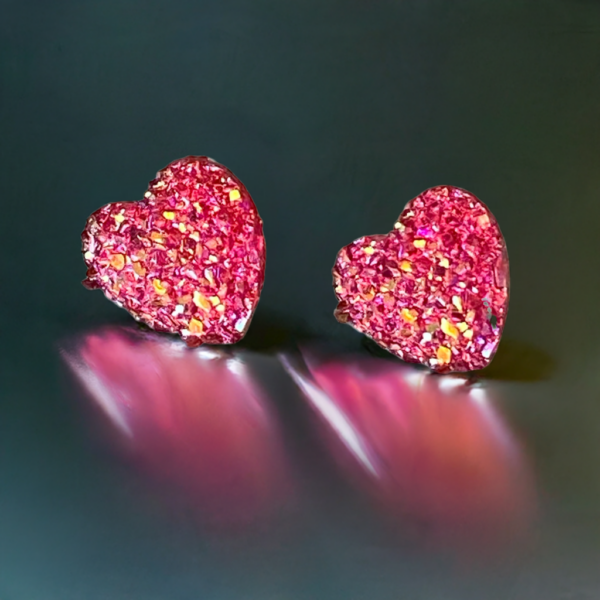 Brat Sparkle Hearts Hypoallergenic Earrings - Image 3