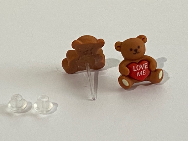 Brat Teddy Love Hypoallergenic Earrings - Image 4