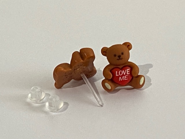 Brat Teddy Love Hypoallergenic Earrings - Image 2