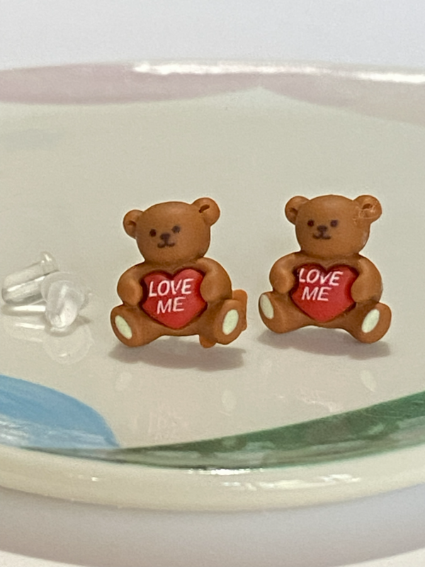 Brat Teddy Love Hypoallergenic Earrings - Image 5