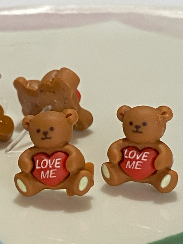 Brat Teddy Love Hypoallergenic Earrings - Image 3