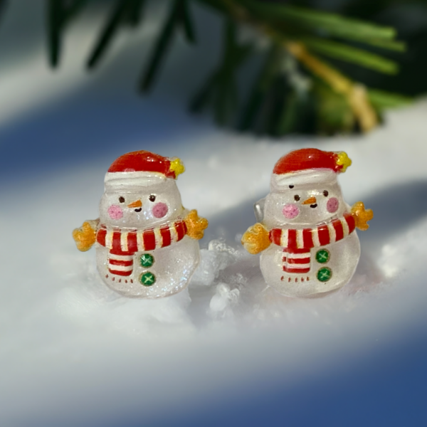 Brat Snowman Cheer Hypoallergenic Earrings
