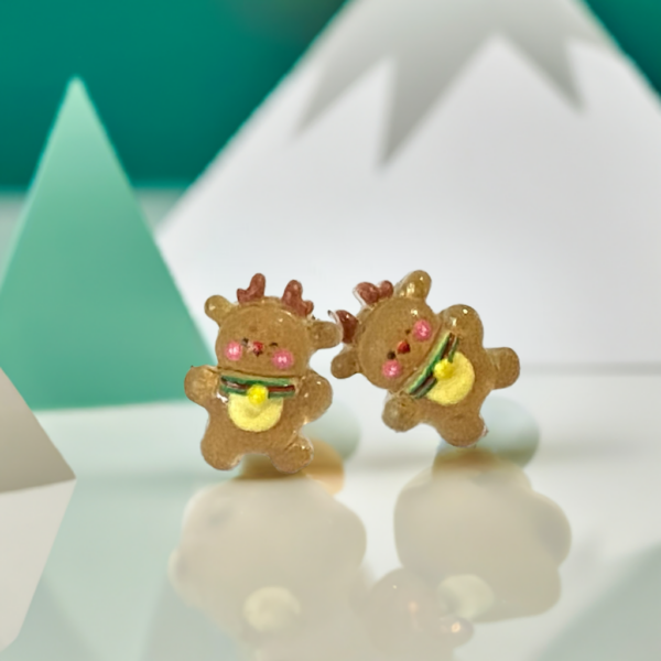 Brat Reindeer Rattle Hypoallergenic Earrings - Image 4