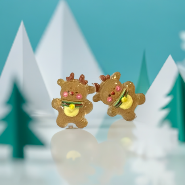 Brat Reindeer Rattle Hypoallergenic Earrings
