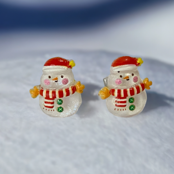 Brat Snowman Cheer Hypoallergenic Earrings - Image 2