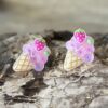 Ice cream cone hypoallergenic earrings