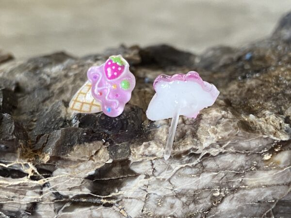 Ice cream cone hypoallergenic earrings - Image 3