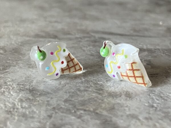 Ice cream cone hypoallergenic earrings - Image 5