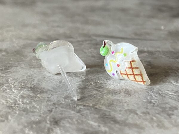 Ice cream cone hypoallergenic earrings - Image 4