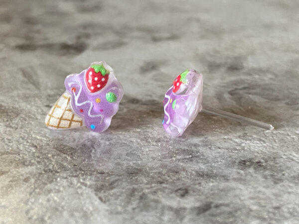 Ice cream cone hypoallergenic earrings - Image 12