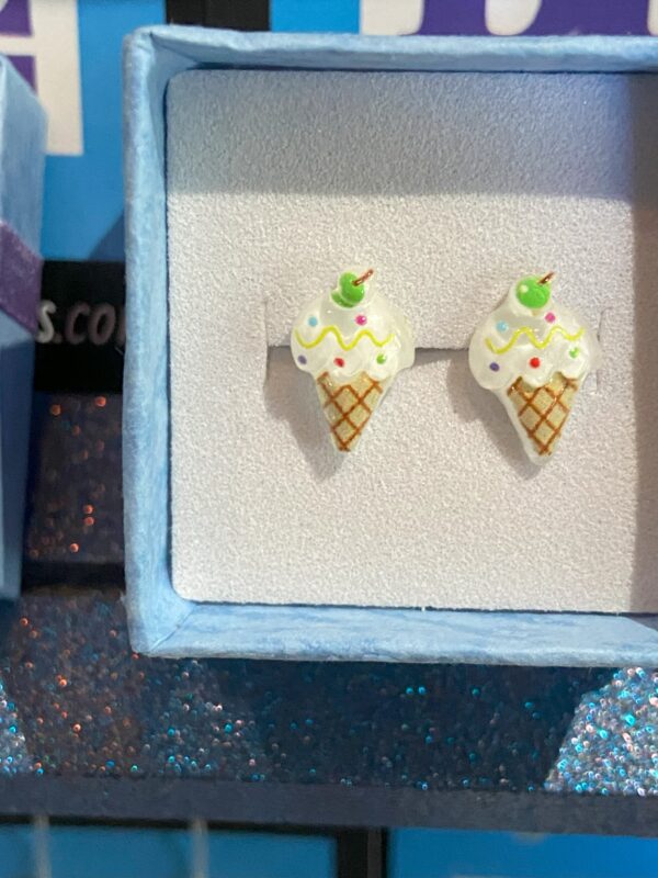 Ice cream cone hypoallergenic earrings - Image 10