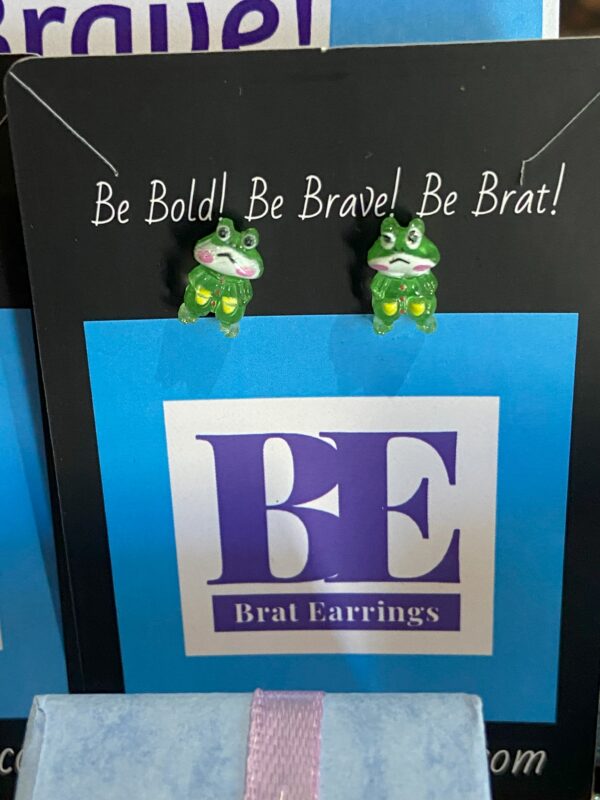Frog Hoppers Earrings – Hypoallergenic Plastic Post Studs - Image 2